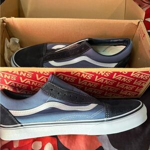 Vans Men's Black and Blue Sneakers